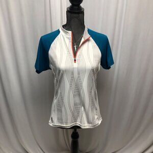 Bontrager Cycling Solstice Jersey Women Size Medium 3 Back Pockets Short Sleeve